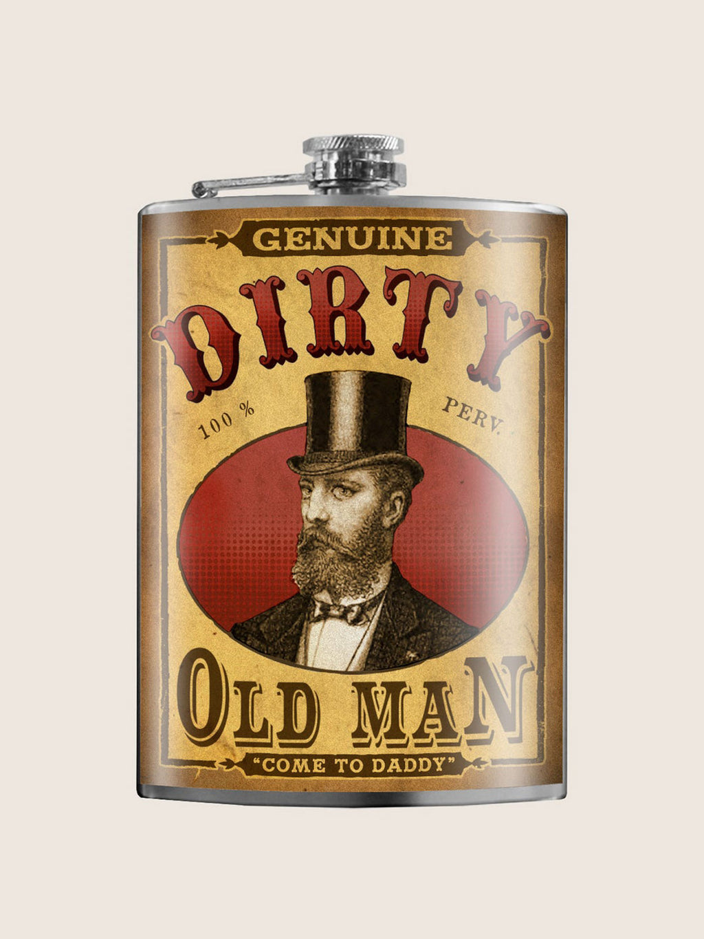 Stainless Steel Hip Flask - Dirty Old Man