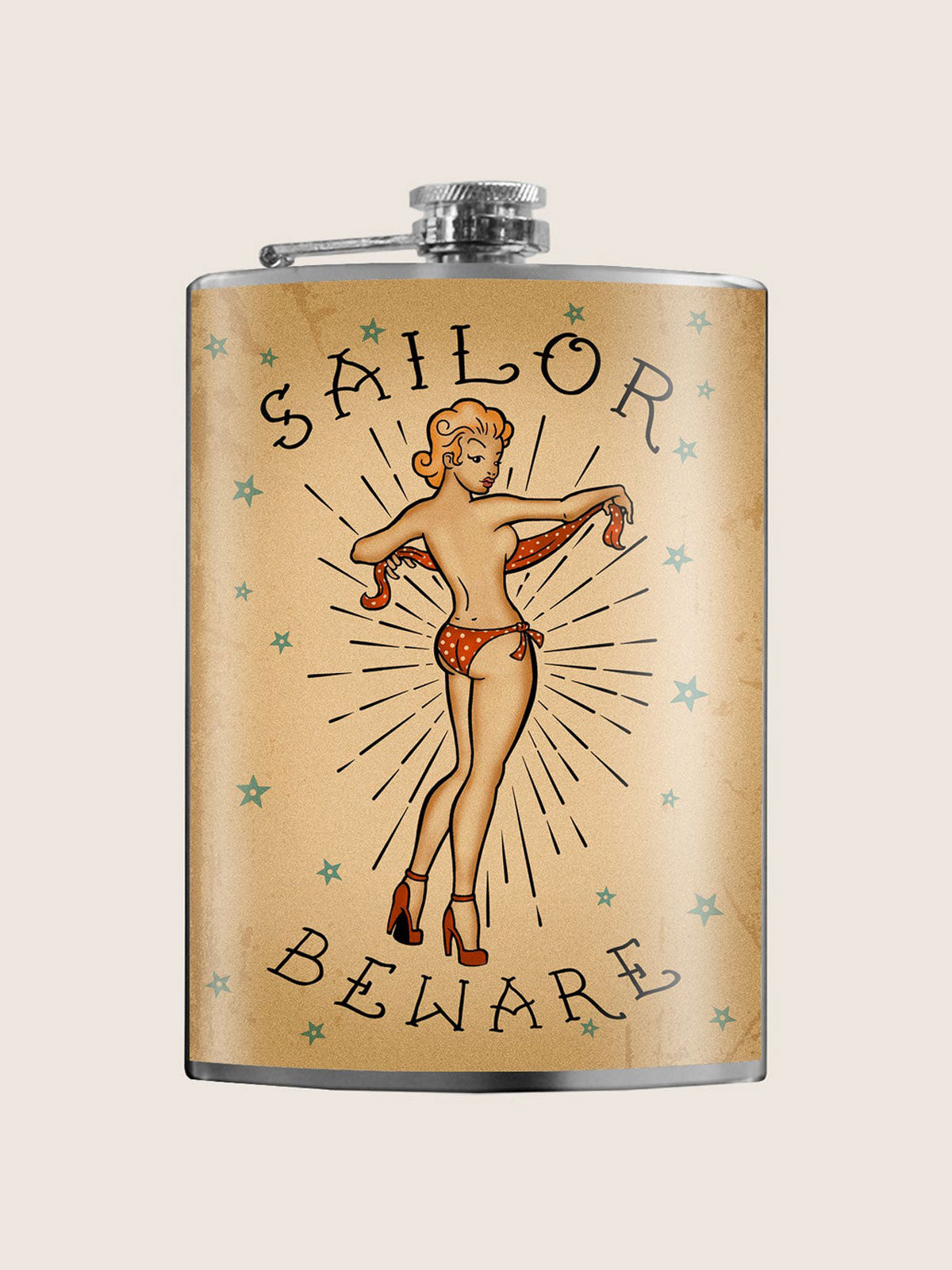 Stainless Steel Hip Flask - Sailor Beware