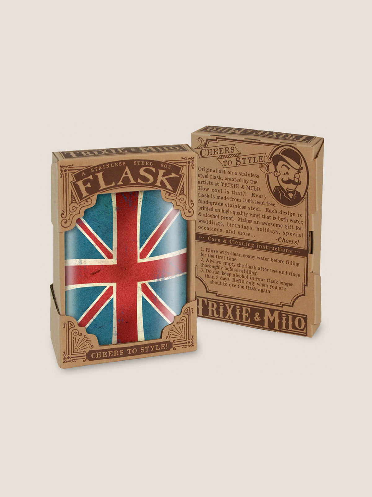 Stainless Steel Hip Flask - Union Jack