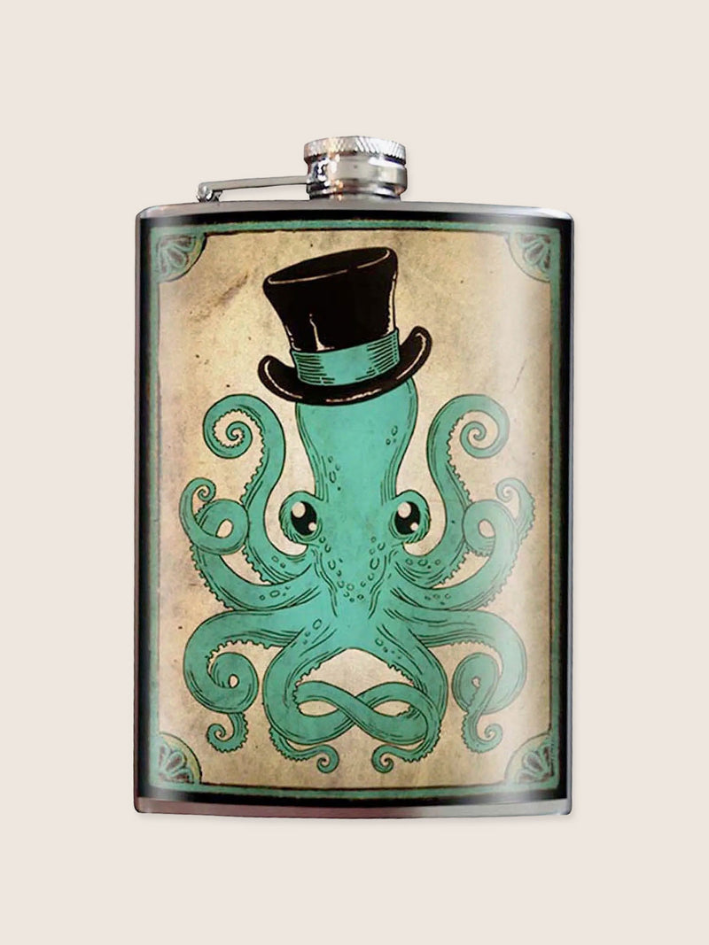 Stainless Steel Hip Flask - Octopus