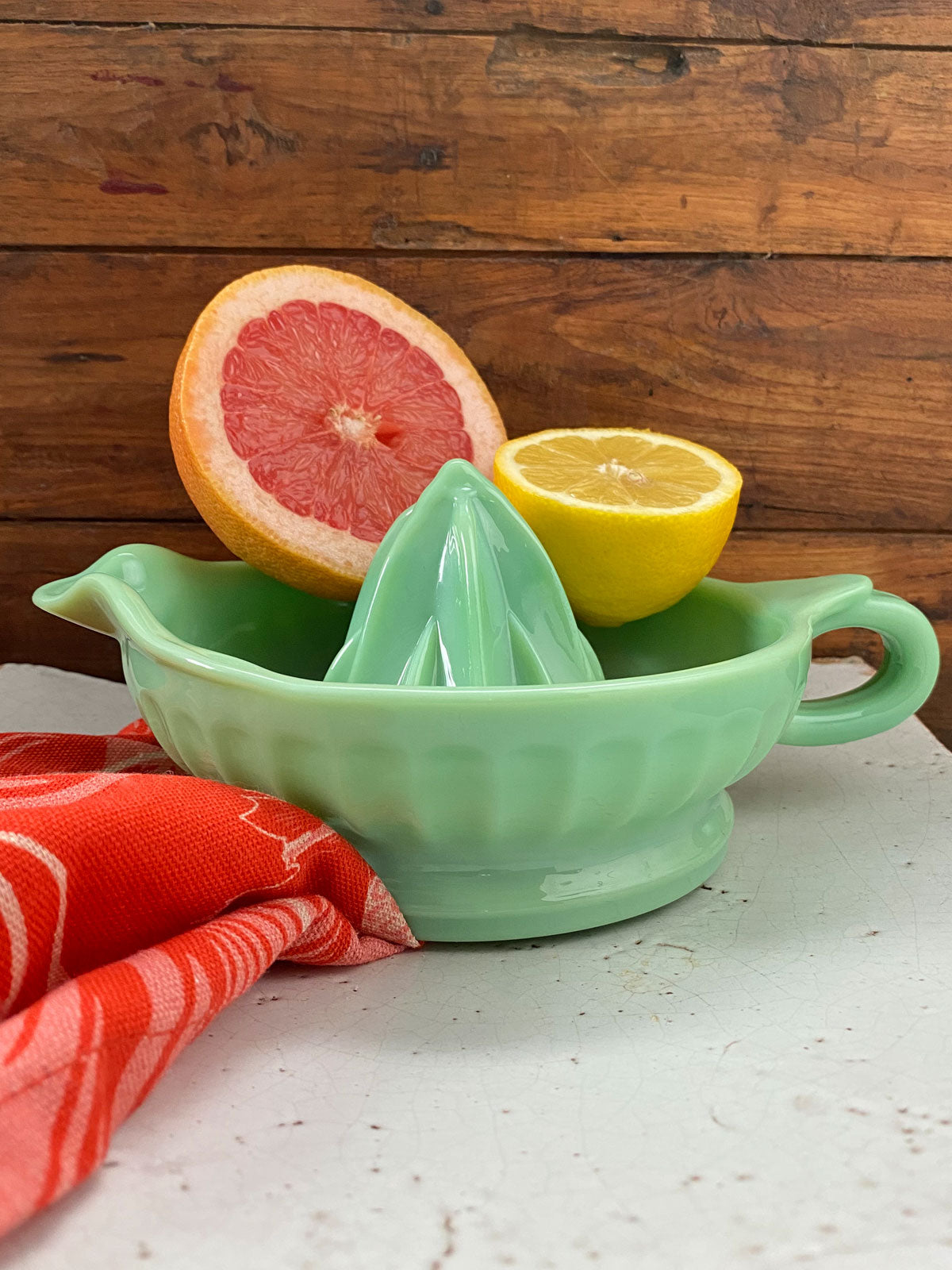 Jadeite Glass Juicer with Handle