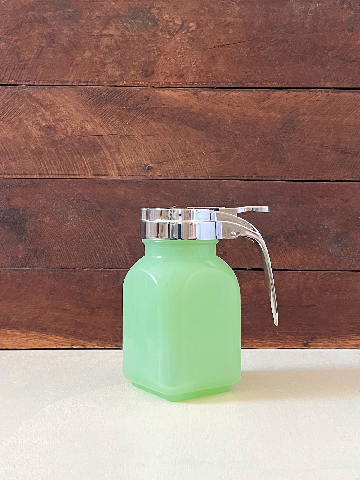Jadeite Glass Syrup Dispenser Jug