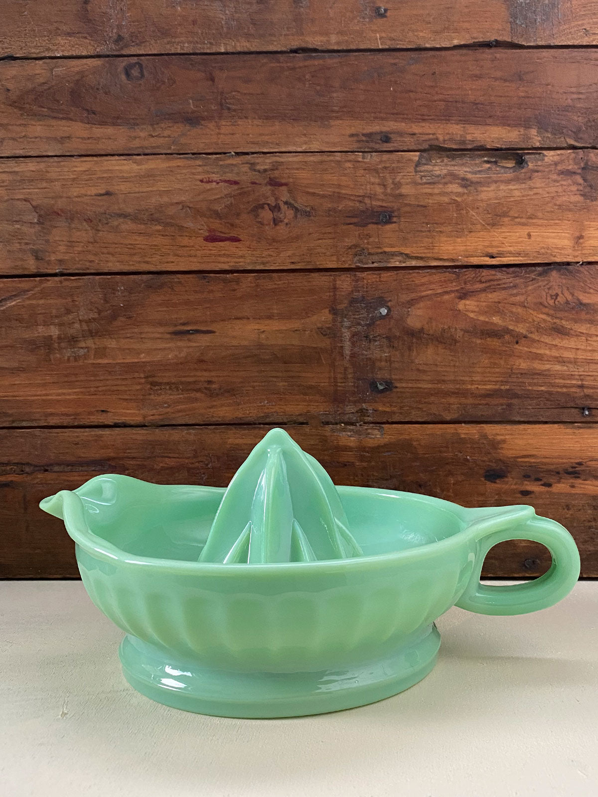 Jadeite Glass Juicer with Handle