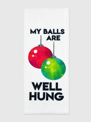 Funny Tea Towels - My Balls Are Well Hung