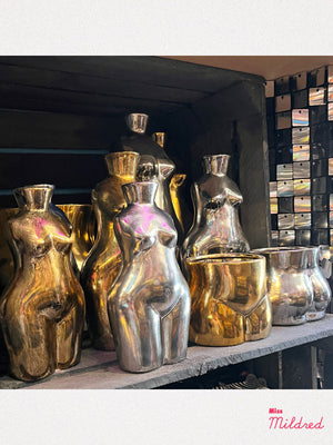 Female Torso Ceramic Vase Gold - Large