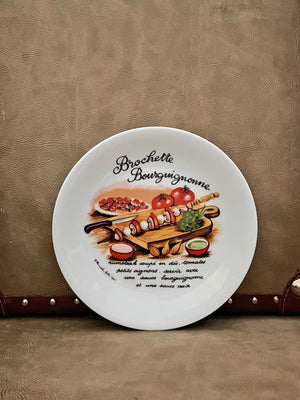 Vintage Brochette Provençale Plate by L'Hirondelle - Bourguignonne