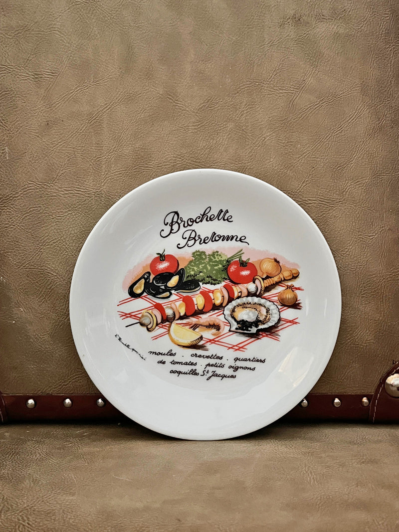 Vintage Brochette Provençale Plate by L'Hirondelle - Bretonne