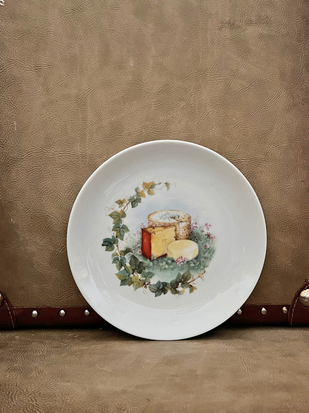 Vintage French Cheese Porcelain Plate by L'Hirondelle