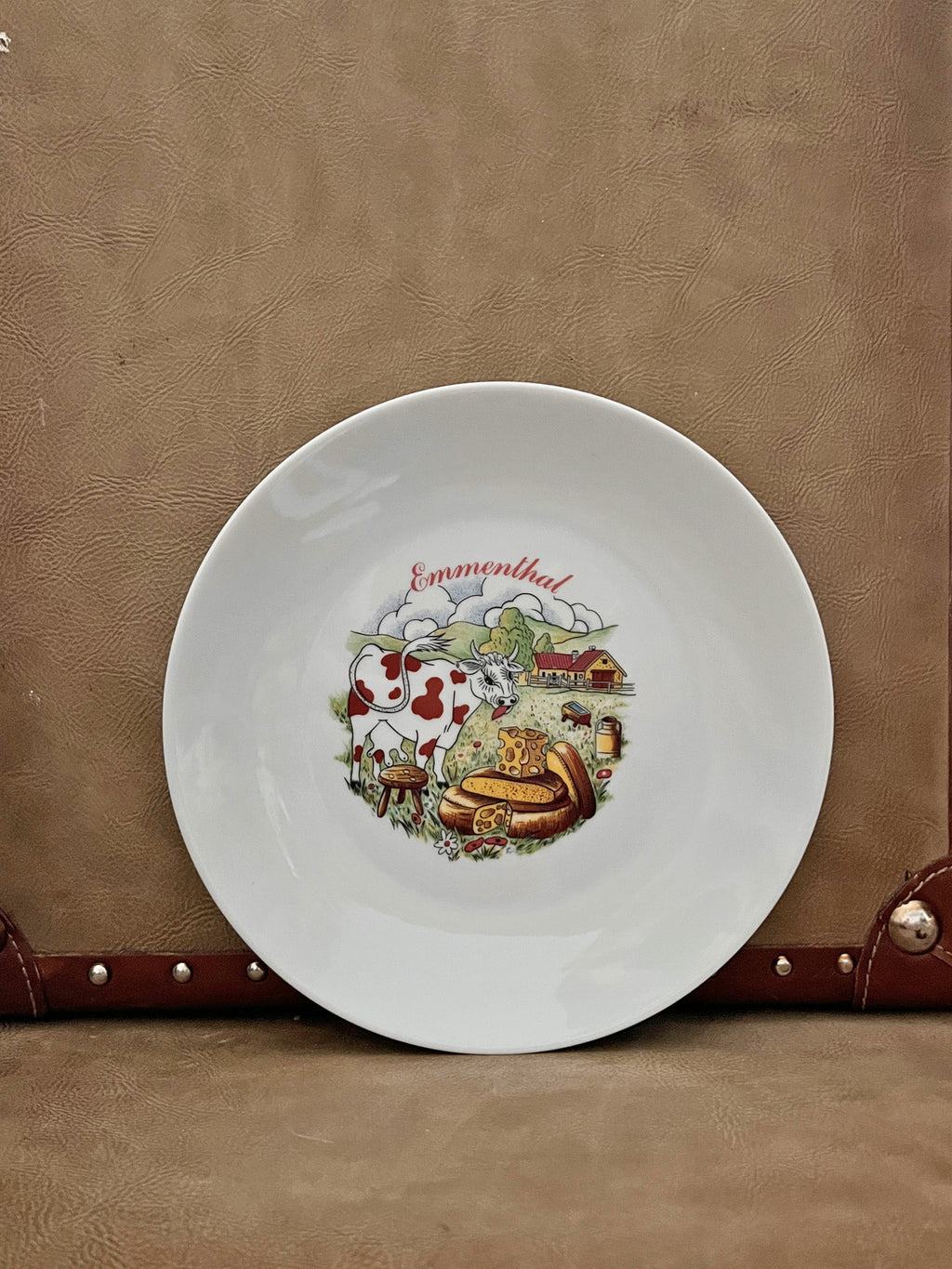 Vintage French Cheese Cow Plate by Limoges - Emmental