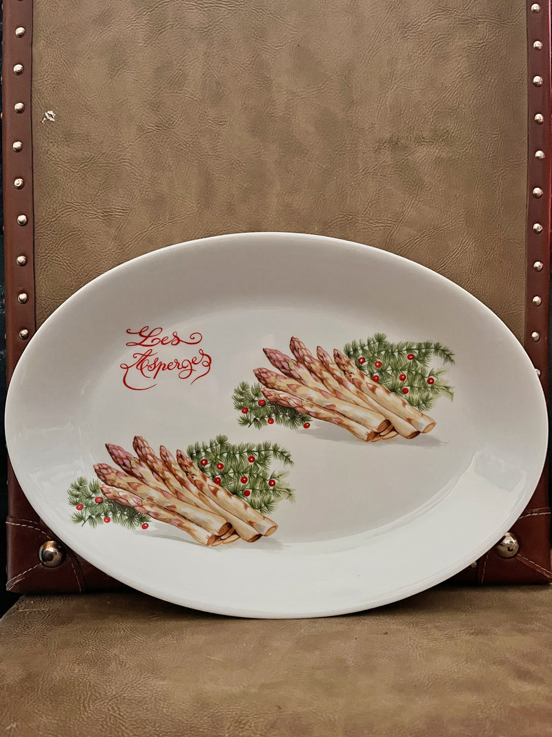 Vintage Asparagus Serving Plate Platter by L'Hirondelle