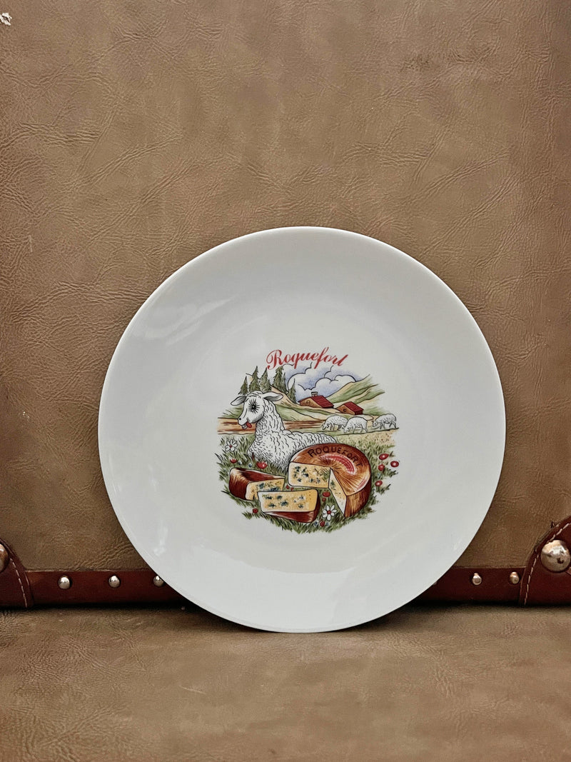 Vintage French Cheese Goat Plate by Limoges - Roquefort