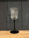 Vintage Octime Black Stem Wine Glass - 18.5cm