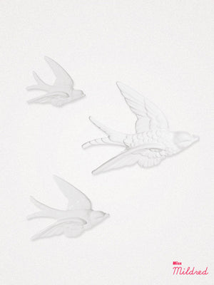 Swallow Bird Wall Decorations - White