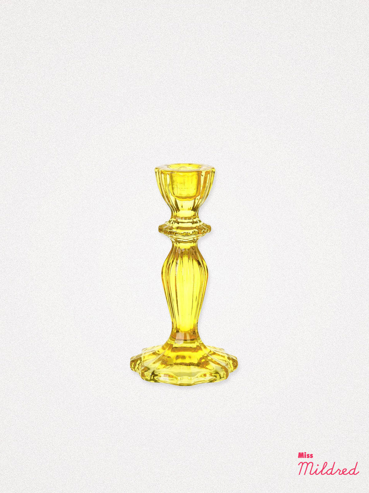 Glass Candle Holder - Yellow