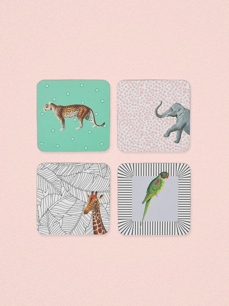 Yvonne Ellen Safari Animal Coasters - Set of 4