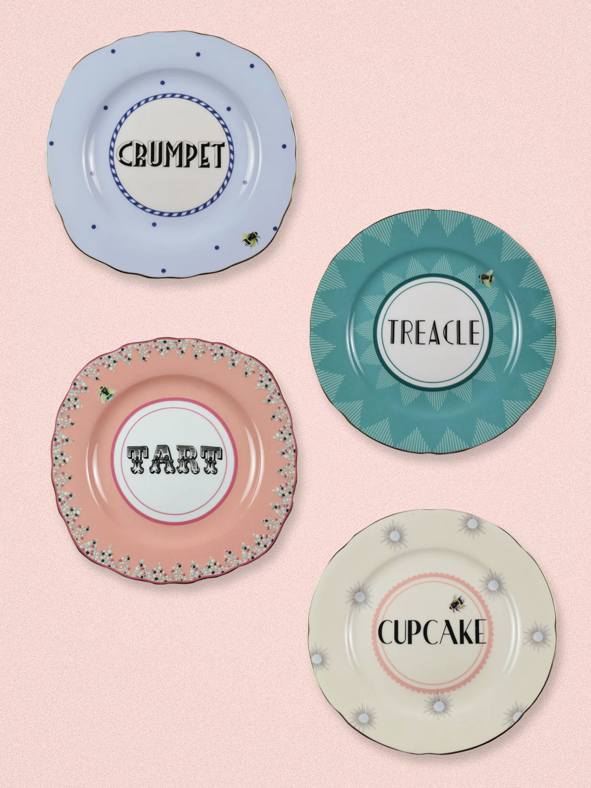 Yvonne Ellen Cheeky Tea Plates - Set of 4