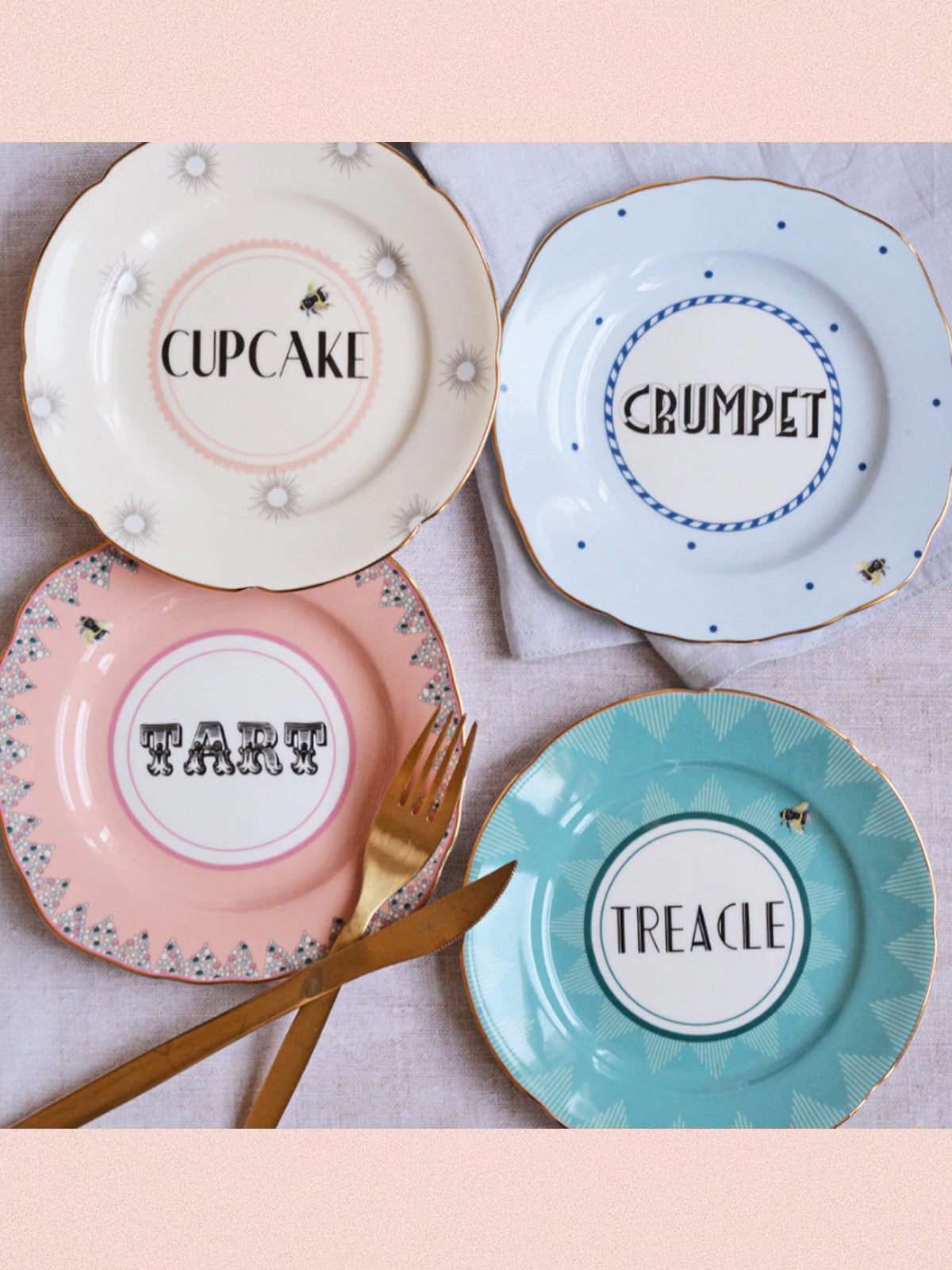 Yvonne Ellen Cheeky Tea Plates - Set of 4
