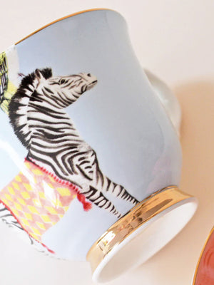 Yvonne Ellen Cup & Saucer - Carnival Zebra